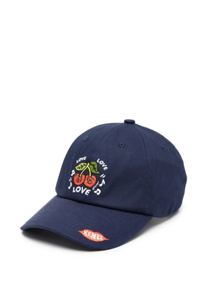 Kenzo cherry-embroidered baseball cap - Blue