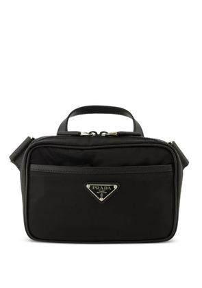 Prada Re-Nylon leather messenger bag - Black