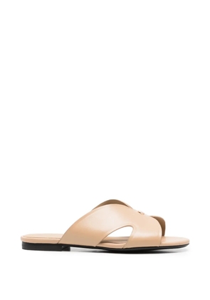 SERGIO MORETTI FIRENZE cut-out leather sandals - Neutrals