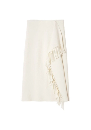 Lanvin fringed skirt in cotton knit - White