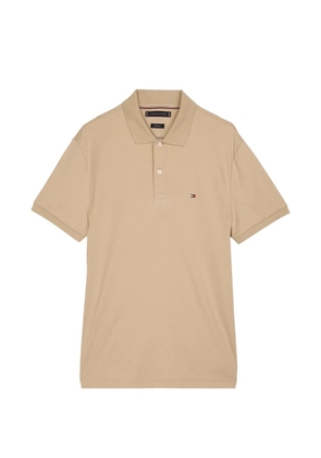 Tommy Hilfiger logo-embroidered cotton polo shirt - Neutrals