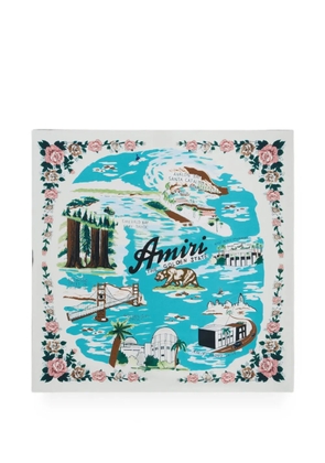 AMIRI map scarf - Blue