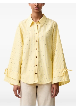 NEVER FULLY DRESSED stud-embellished striped shirt - Yellow