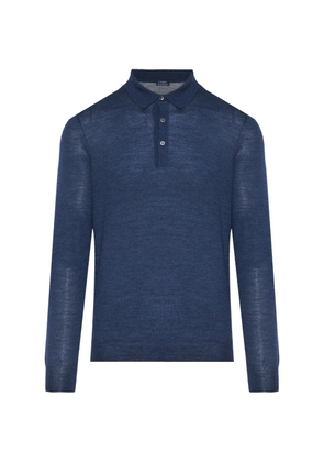 Barba long-sleeve polo shirt - Blue