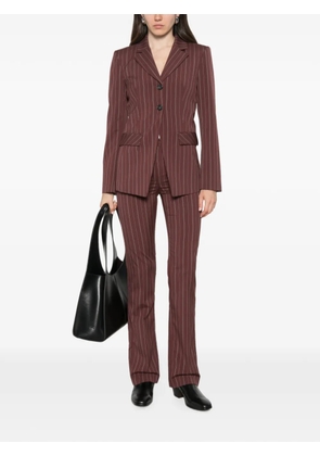 Patrizia Pepe pinstripe-pattern single-breasted blazer - Brown