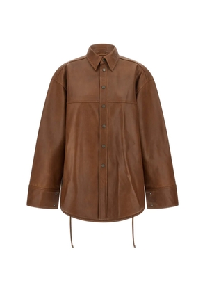 Haikure Victoria leather shirt - Brown