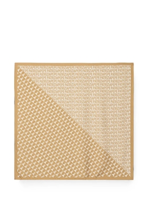 Patrizia Pepe logo-print silk scarf - Neutrals