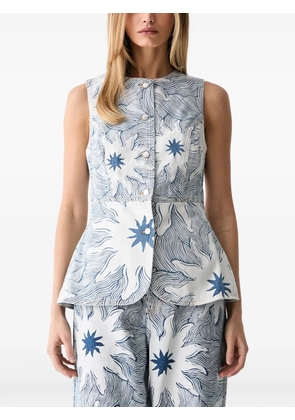 NEVER FULLY DRESSED sun-print waistcoat - White