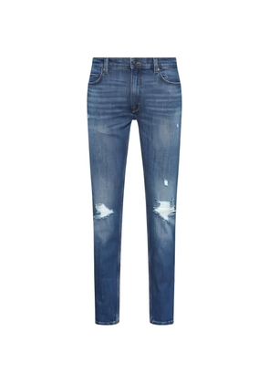 BOSS distressed whiskered jeans - Blue