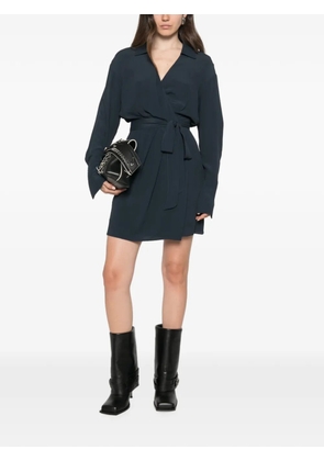 Patrizia Pepe tie-waist wrap dress - Blue