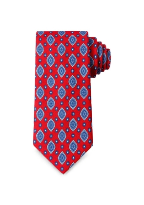 Bona Furtuna geometric-print tie - Red
