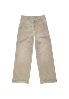 Acne Studios logo-patch wide-leg trousers - Neutrals