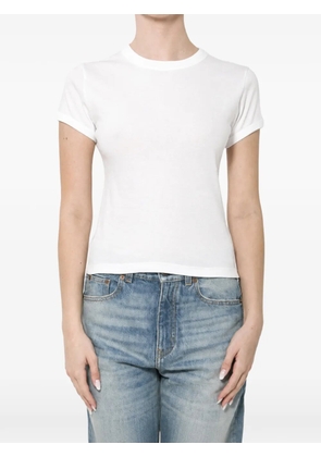 Saint Laurent Cassandre T-shirt in ribbed cotton jersey - White