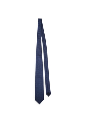Corneliani geometric-print silk tie - Blue