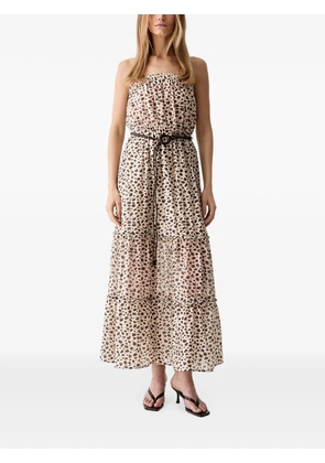 VICOLO animal-print midi dress - Neutrals