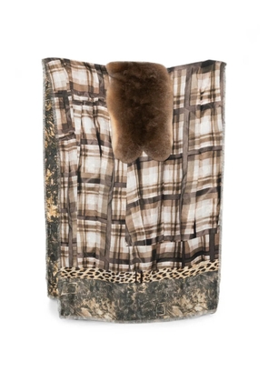 Pierre-Louis Mascia check leopard-print scarf - Neutrals