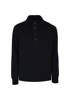 Gran Sasso button-fastening mock-neck sweater - Blue
