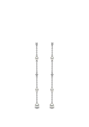 Yoko London Freshwater pearl and diamond earrings - Silver