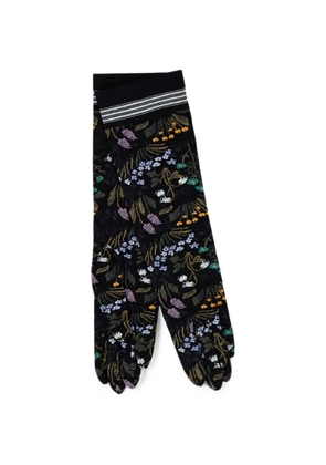 Antipast floral-print knitted gloves - Black