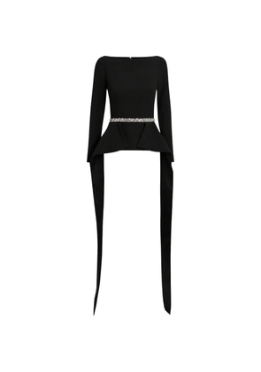 Safiyaa Dylan crystal-embellished peplum top - Black