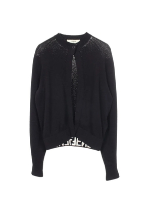 Fendi Pre-Owned 2010s logo-trim knit cardigan - Black