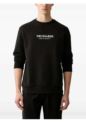 Trussardi logo-print crew-neck sweater - Black