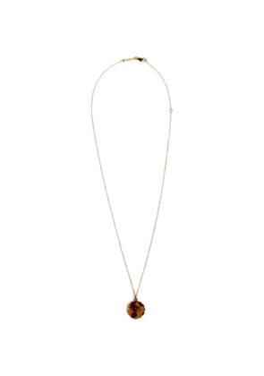 Maison Kitsuné x A. Society tortoiseshell-effect logo-pendant necklace - Gold