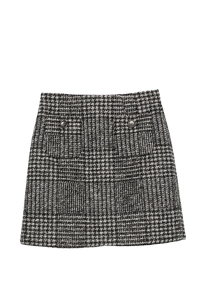 Nº21 check-pattern button-detail skirt - Grey