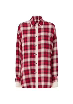 PINKO oversized shirt with check pattern - Red