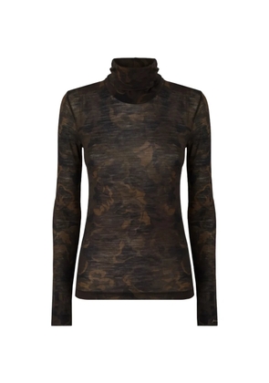 PINKO floral-print roll-neck top - Green