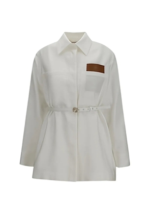 FENDI logo-patch jacket - White