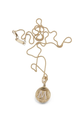 Azlee diamond initial coin pendant - Gold