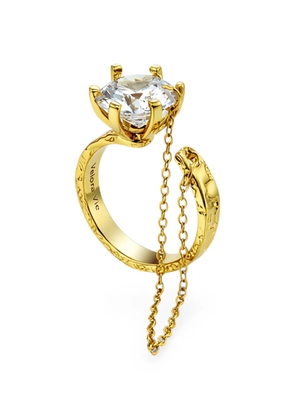 Velora Vie The Bound Flame embellished ring - Gold