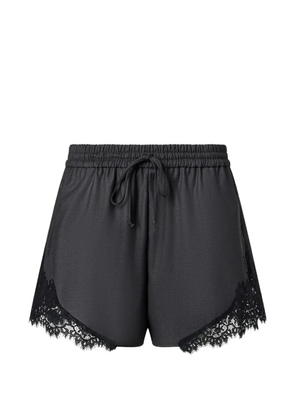 PINKO lace-trim drawstring shorts - Grey