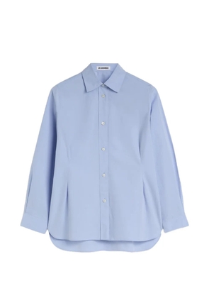 Jil Sander pleated-waist fil-à-fil shirt - Blue