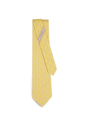 Ferragamo Catamarano sailboat-print tie - Yellow