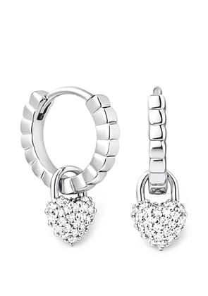 Velora Vie Vault of Venus pavé-heart earrings - Silver