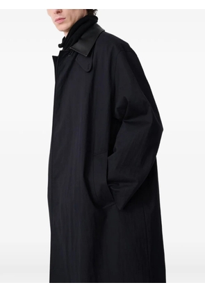 Studio Nicholson leather-collar trench coat - Black