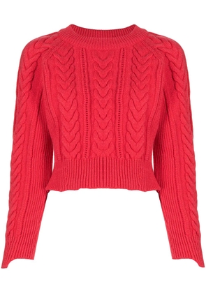 Alexander McQueen cable-knit fitted jumper - Red