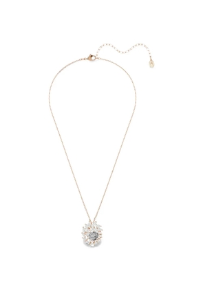Swarovski wreath-pendant necklace - Pink
