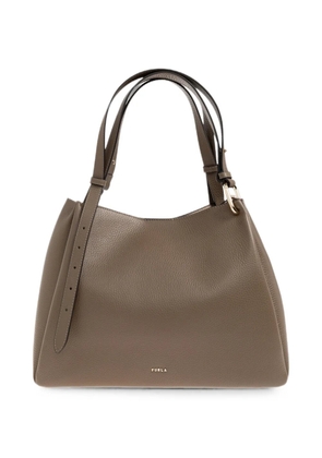 Furla Nuvola grained leather tote bag - Brown