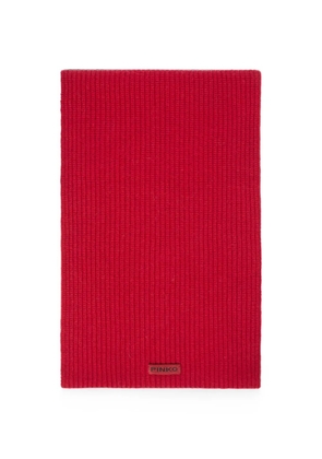 PINKO ribbed-knit scarf - Red