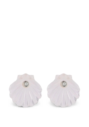 Mateo Venus carved shell diamonds earrings - Gold