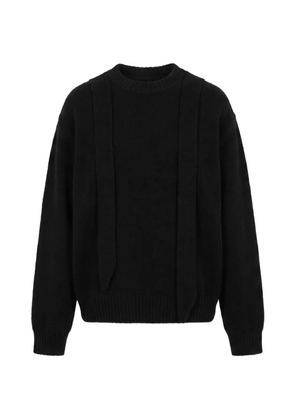 sacai panelled wool jumper - Black