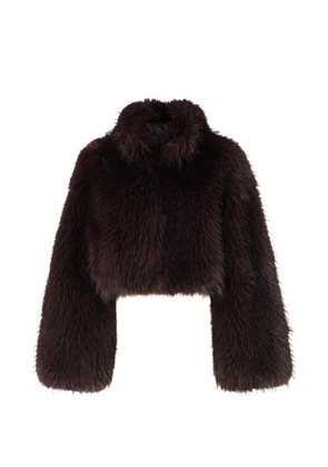 PINKO faux-fur cropped jacket - Brown
