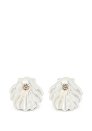 Mateo Venus shell diamonds earrings - Gold