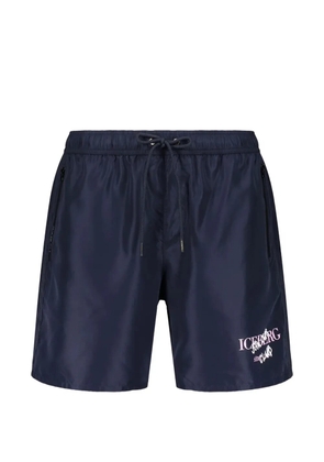 Iceberg logo-patch drawstring swim shorts - Blue