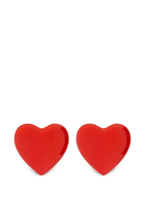 Moschino heart-motif clip-on earrings - Red