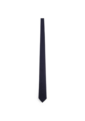 Giorgio Armani logo-jacquard silk tie - Blue