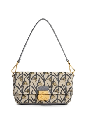 Coccinelle medium C-Me Lock floral-jacquard leather-trim tote bag - Neutrals